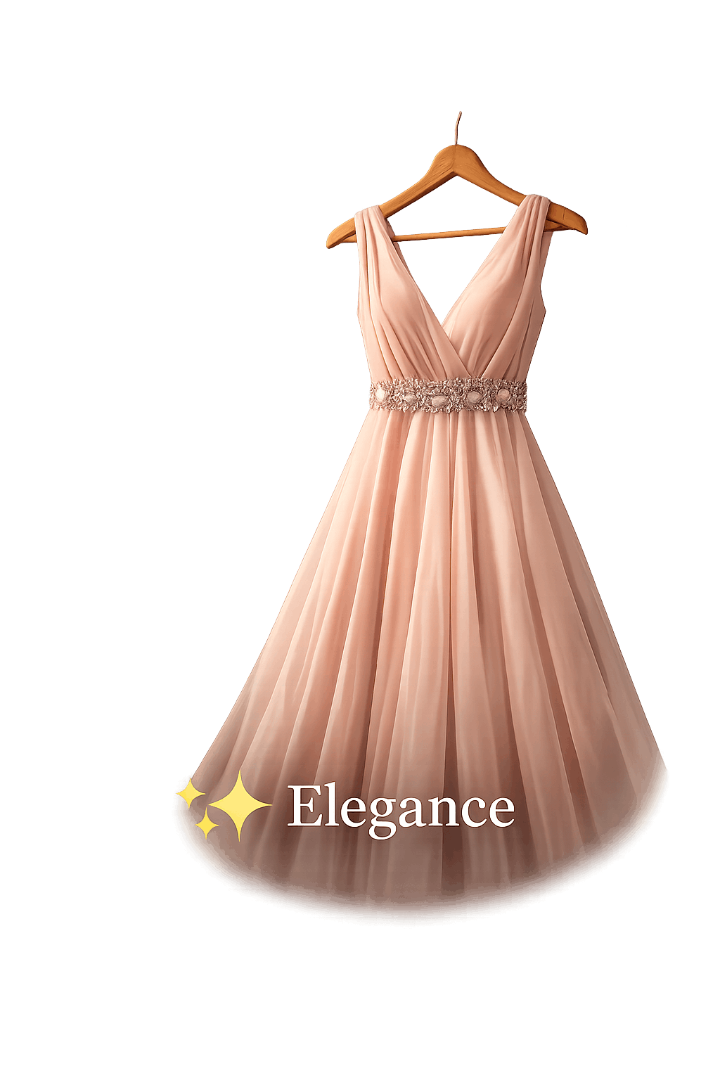 Elegant dress on a hanger
